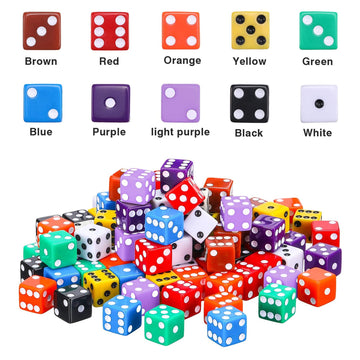 Blulu 6-Sided Games Dice Set, Colored Dice with Black Velvet Pouches for Playing Games, Like Board Games, Dice Games, Math Games