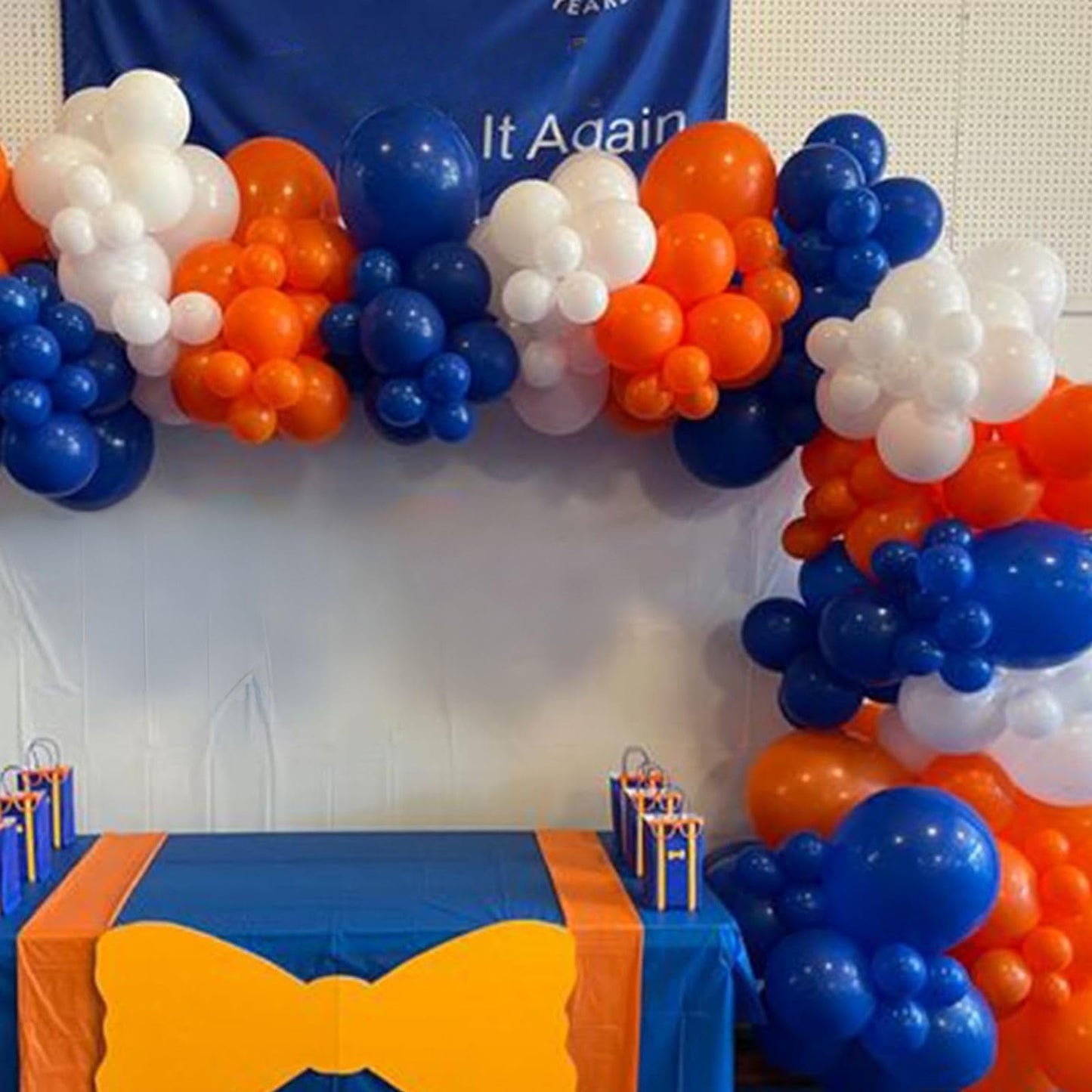Blue And Orange Balloons, 35Pcs Blue White Orange Balloons, Blue And Orange Confetti Balloons Orange And Blue Latex Balloons For