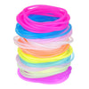 Hotop 100 Pcs 80s Multicolor Silicone Jelly Bracelets Rainbow Glow Neon Stretchable Gel Gummy Rubber Bracelets Hair Ties 80s Pa