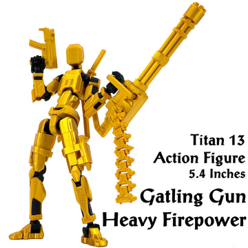 ?Assembled? T13 Action Figure Set Giant decorative replica blade Titan 13 Robot Action Figure 3D Printed robo 13 Action Fidget Toys Dummy Figure Articulated T13 for Collectors Desktop Decorations (Black-Green)