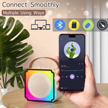 Mini Karaoke Machine with 2 Wireless Microphones, Adults Kids Toys, Gems Stickers, Portable Bluetooth Speaker, Christmas Birthda