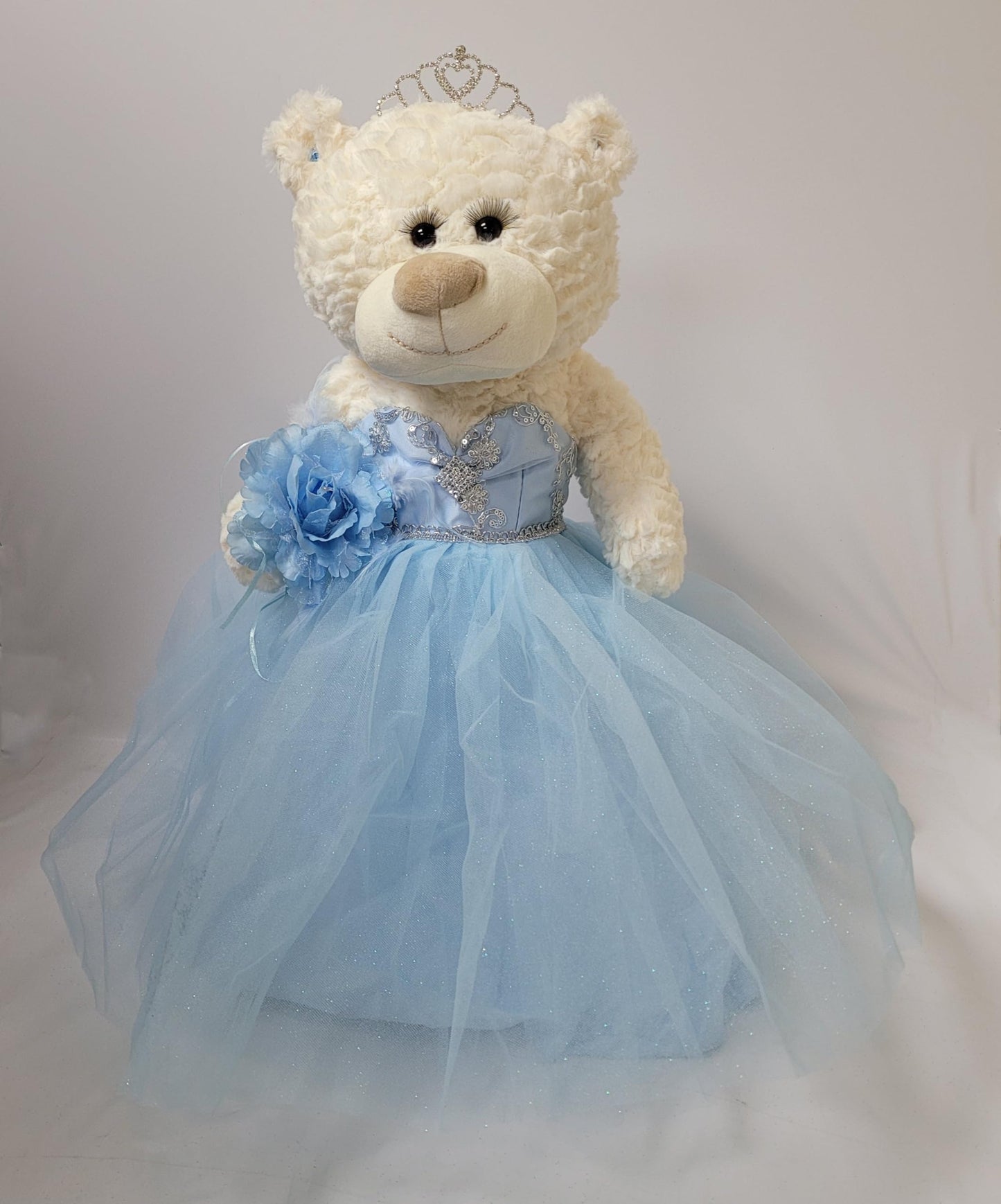 KINNEX COLLECTIONS SINCE 1997 20'' Teddy Bear with Elegant Dress (Centerpiece) ~ B16631N-4 (Baby Blue)