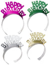 Creative Converting Foil Tiaras 4/Pkg, Happy Birthday Assorted Colors