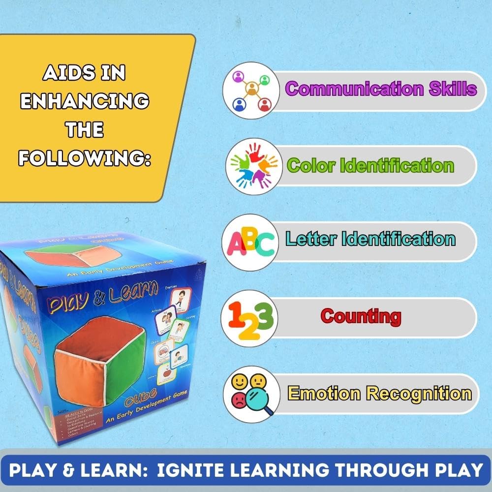 Play & Learn Cube; Roll And Play Game For Toddlers; 1St Learning Game!; Teaches Colors, Numbers, Emotions, Language; Roll Cube,