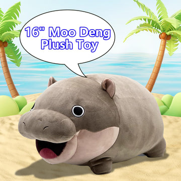 Acgtrick Cute Moo Deng Hippo Plush Pygmy Hippo Plushie Toy Soft Moodeng Hippo Stuffed Animals For Fans Gift Moo Deng Hippopotamu