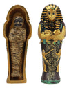 Gifts & Decor Ebros Egyptian King Tutankhamun Pharaoh Sarcophagus Coffin With Mummy Figurine Set 4' Long Egyptian Pharaoh Tombstone Historical Sculpture