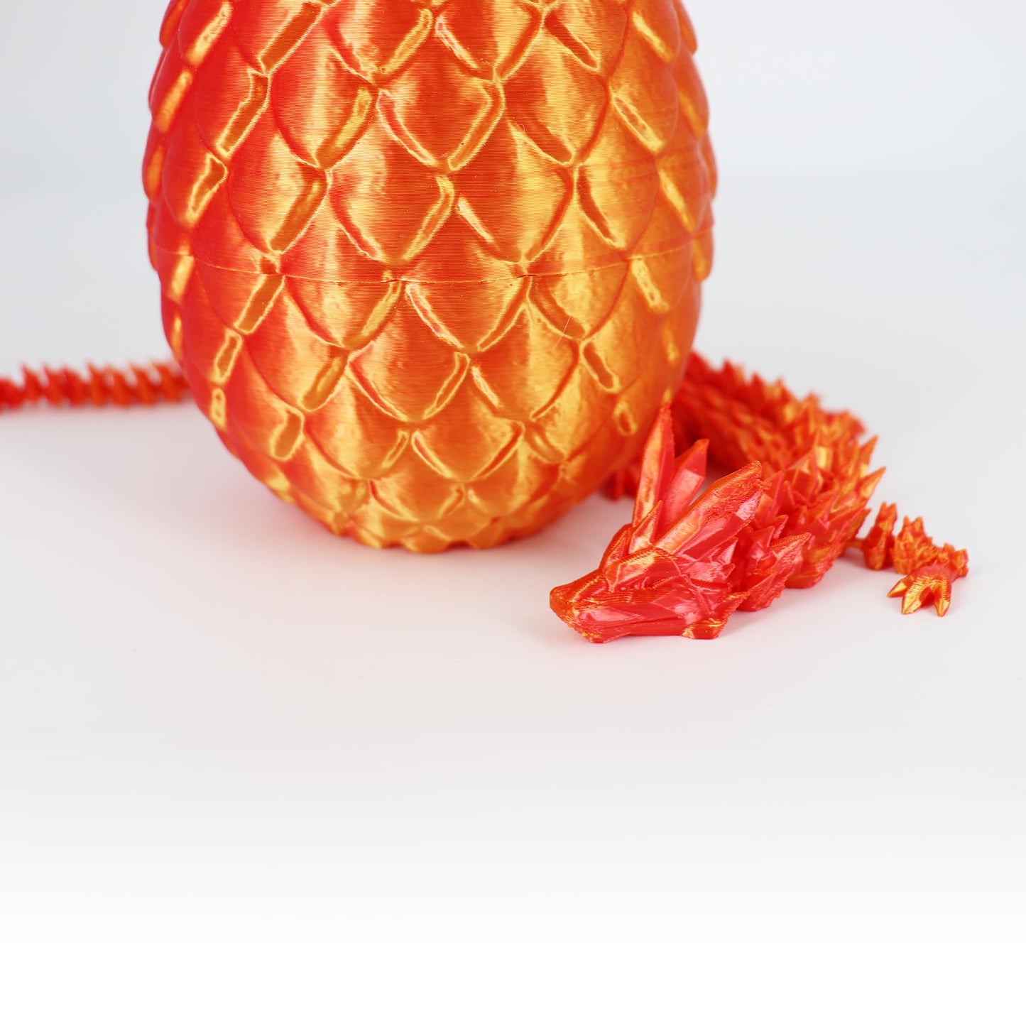 Dragon Egg 3D Printed Dragon Fidget Toys For Adults,Posable Flexible Crystal Dinosaur 3D Printed Articulated Dragon Christmas Toys Gifts For Autism/Ad (Laser Red)