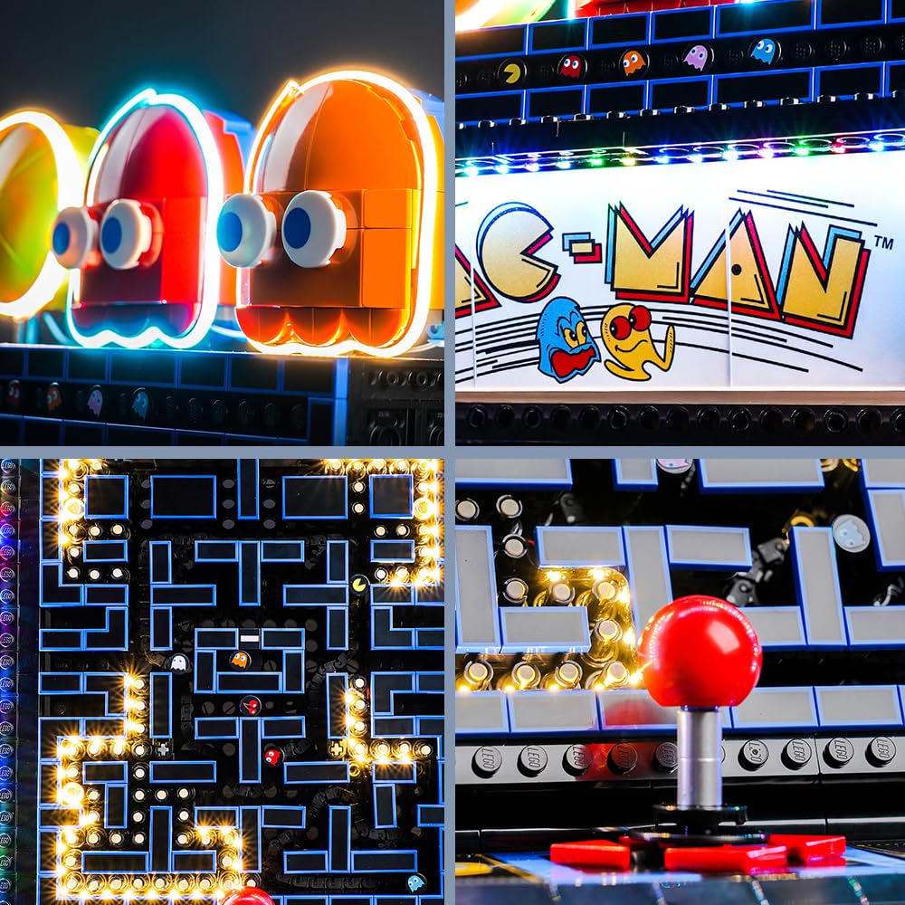 Brickbling Led Light Kit Compatible With Lego Pac-Man Arcade 10323, Remote Control Version Lighting Compatible With Lego 10323-N