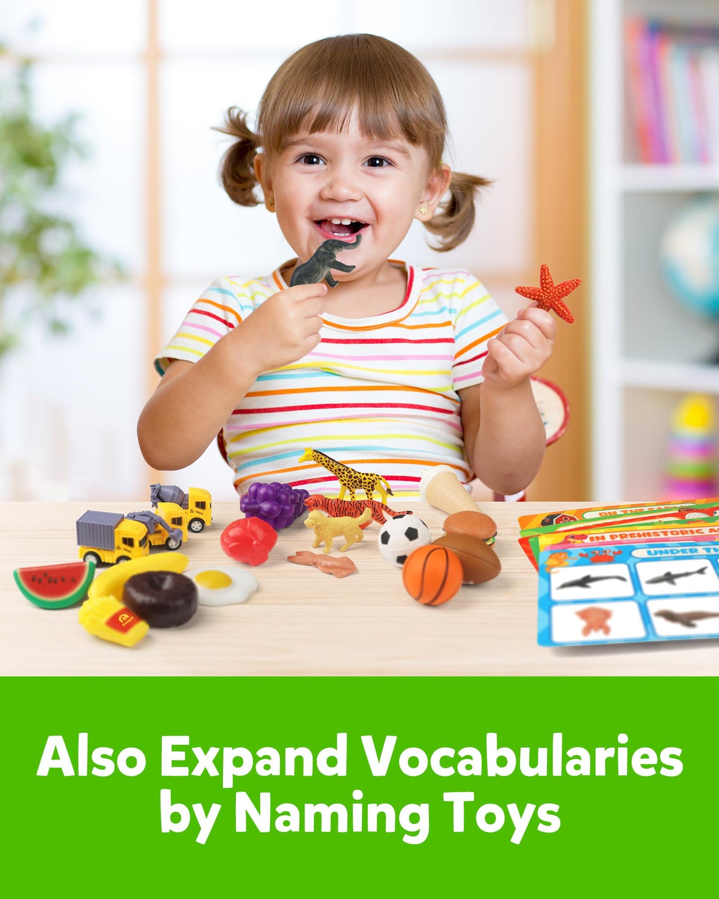 Coogam Sorting Toy For Toddlers, Animals Dinosaurs Fruits Vehicles Foods Fishes Balls Farm Playset, Fine Motor Montessori Game Preschool Educational Learning Gift For Year Old Kids