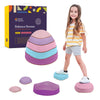 Special Supplies Stepping Stones For Kids, 5 Balance Indoor And Outdoor Blocks Promote Coordination, Balance, Strength, Child Safe Rubber, Non-Slip Edging, Stackable (Unicorn)