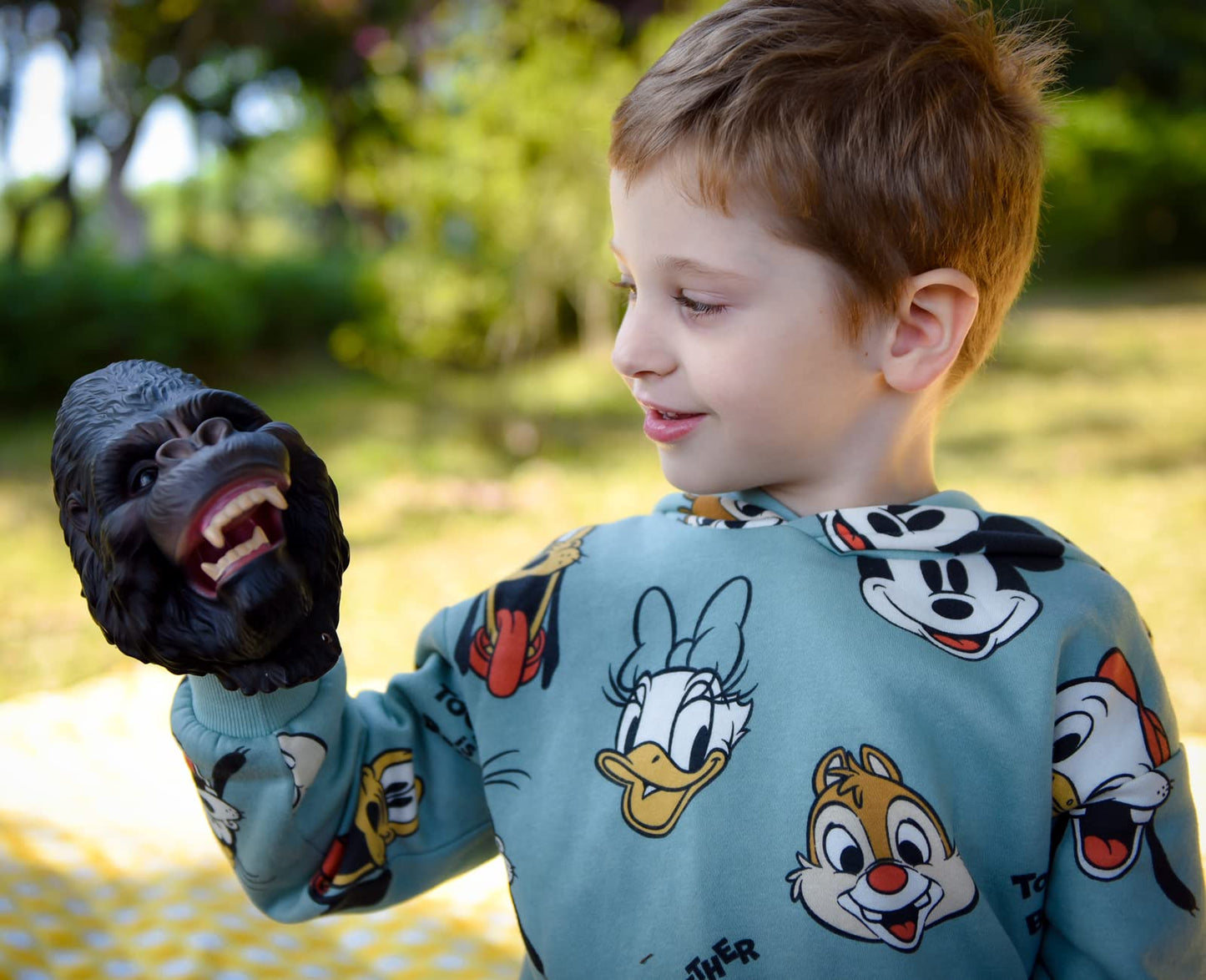 Gemini&Genius King Kong Puppets Gorilla Hand Puppet For Kids Swimming Pool Beach Bathing Toys Soft Rubber Realistic Animal Role