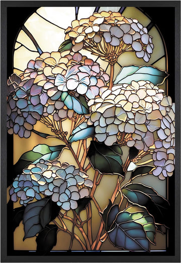 Stained Glass Flower Puzzles for Adults 1000 Pieces, Fit Together Perfectly, No Dust, Art Floral Jigsaw Puzzles 1000 Pieces, Cha