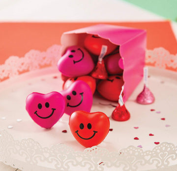 4E'S Novelty Heart Stress Balls Bulk 48 Pack - Valentines Squishies - For Class Valentines Party Favors For Kids, Valentines Day