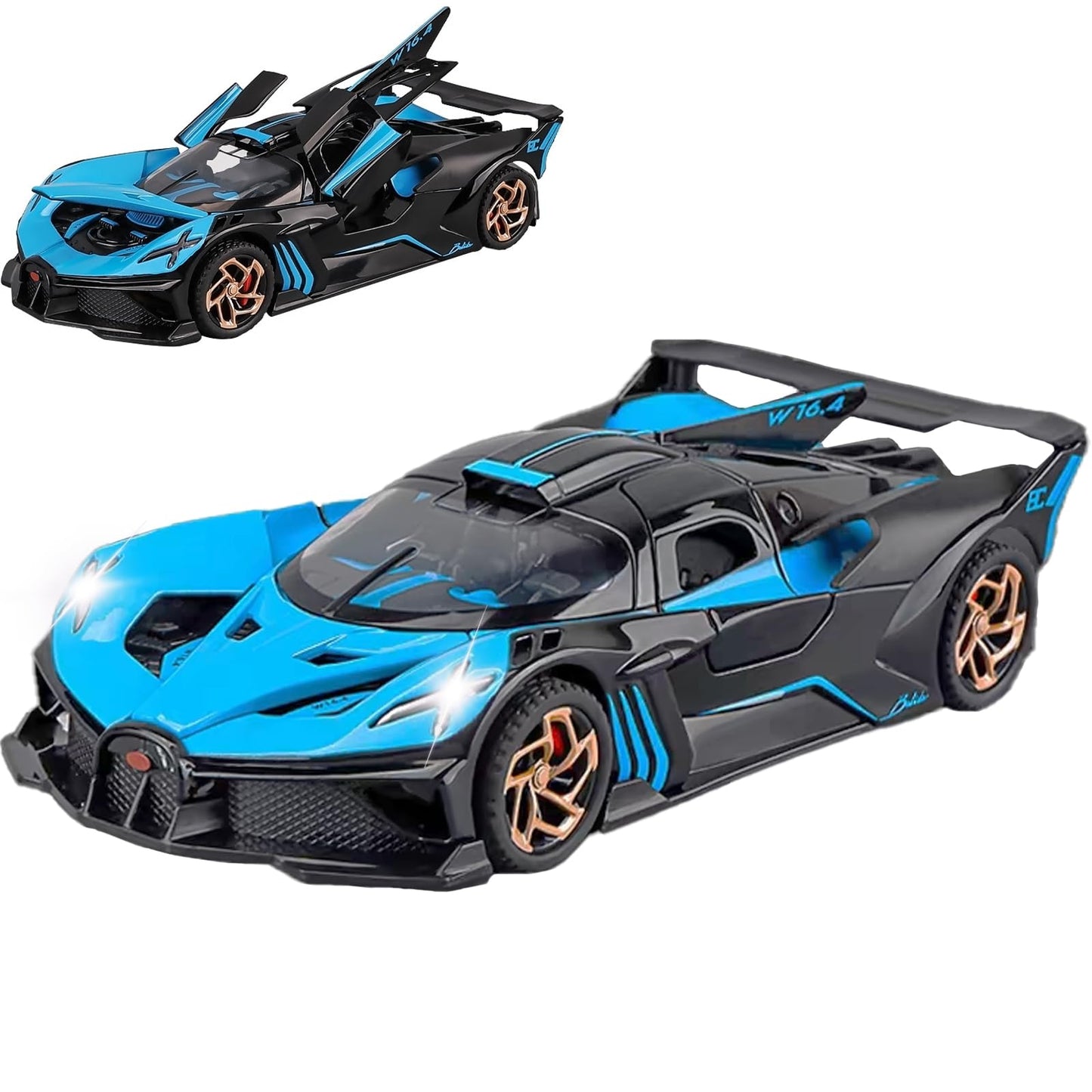 Toy Cars Compatible Bugatti Bolide Cars Toy Model Car Alloy 1:32 Diecast Collect Car Toy With Lights And Music, Pull Back For Ki