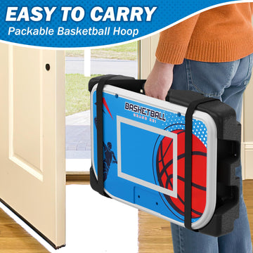 HYES Kids Basketball Hoop Indoor, Toddler Basketball Hoop Outdoor, with Package Design/Adjustable Height/4 Balls, Portable Baske
