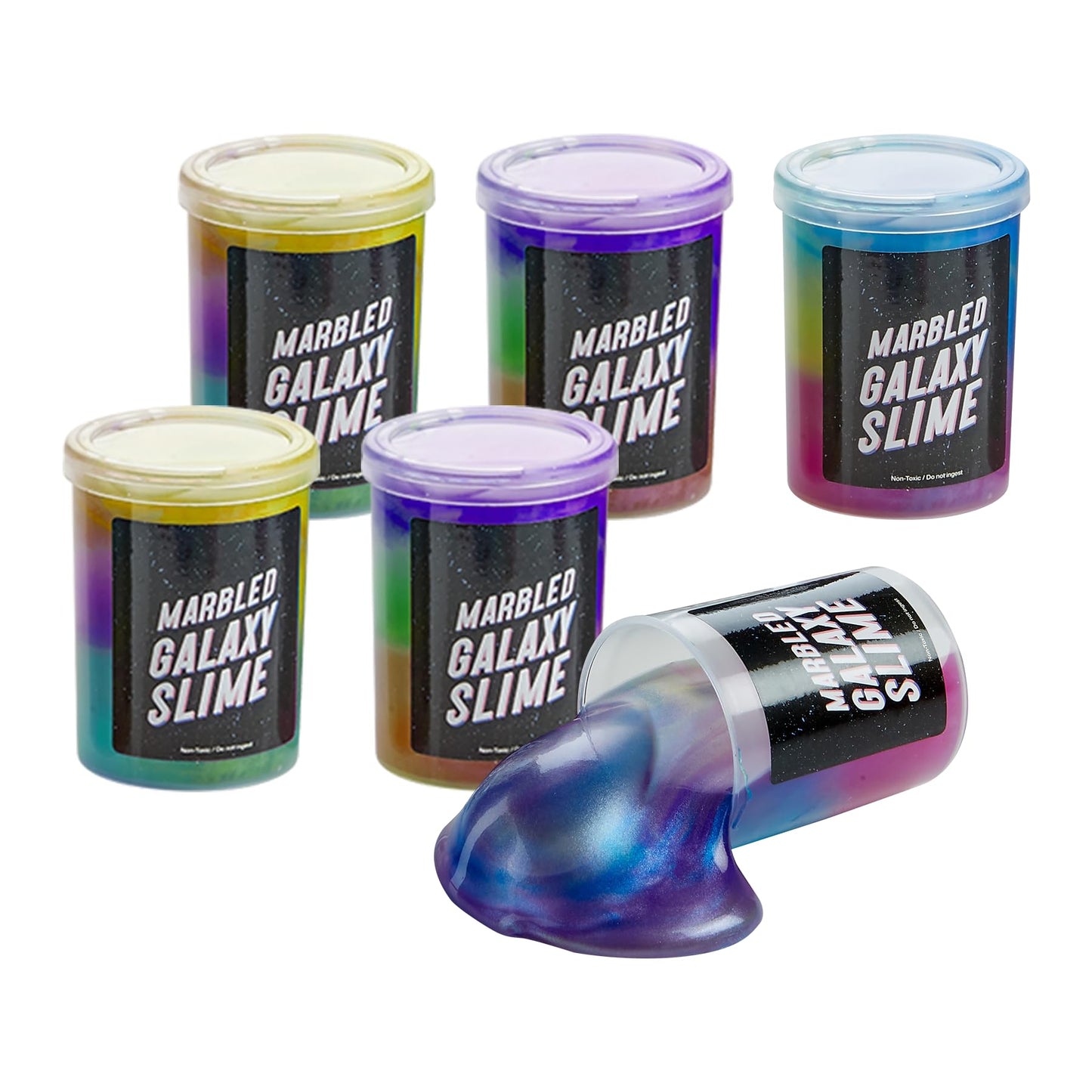Playbees Galaxy Slime 6 Pack Marbled Slime Gooey Unicorn Fidget Kit Party Favors Safe For Girls Boys Stretchy & Non-Sticky Super