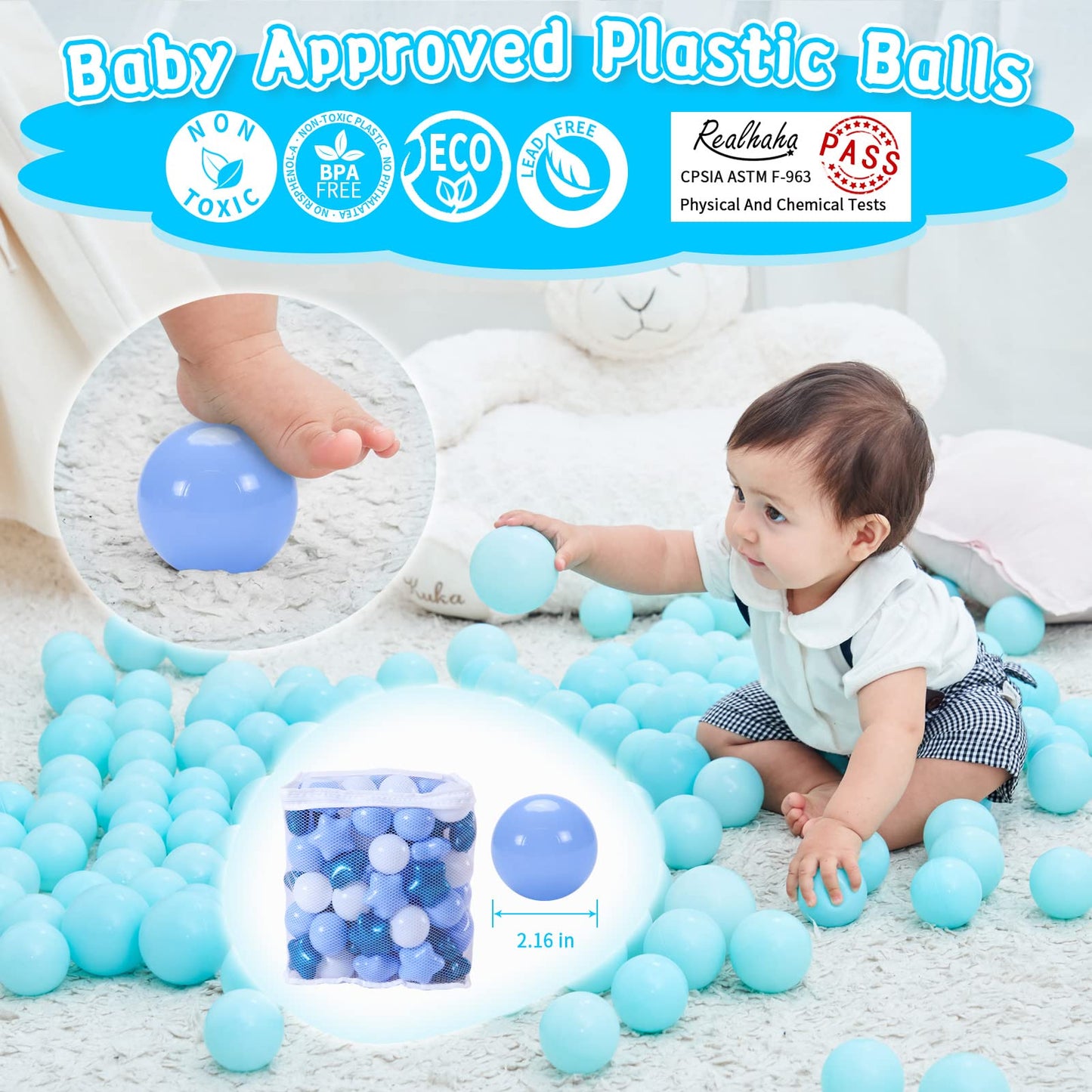 Ball Pit Balls Play Balls For Babies, Small Balls For Kids Playpen Plastic Balls For Babies Ball Pool Puppy Playballs