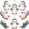 Skylety 8 Pcs Penguin Plush Keychain 4 Inch Stuffed Animal Bulk Small Hanging Stuffed Penguin Doll Mini Soft Companions Gift Present Party Favors For Kid Birthday Decoration(Grey)