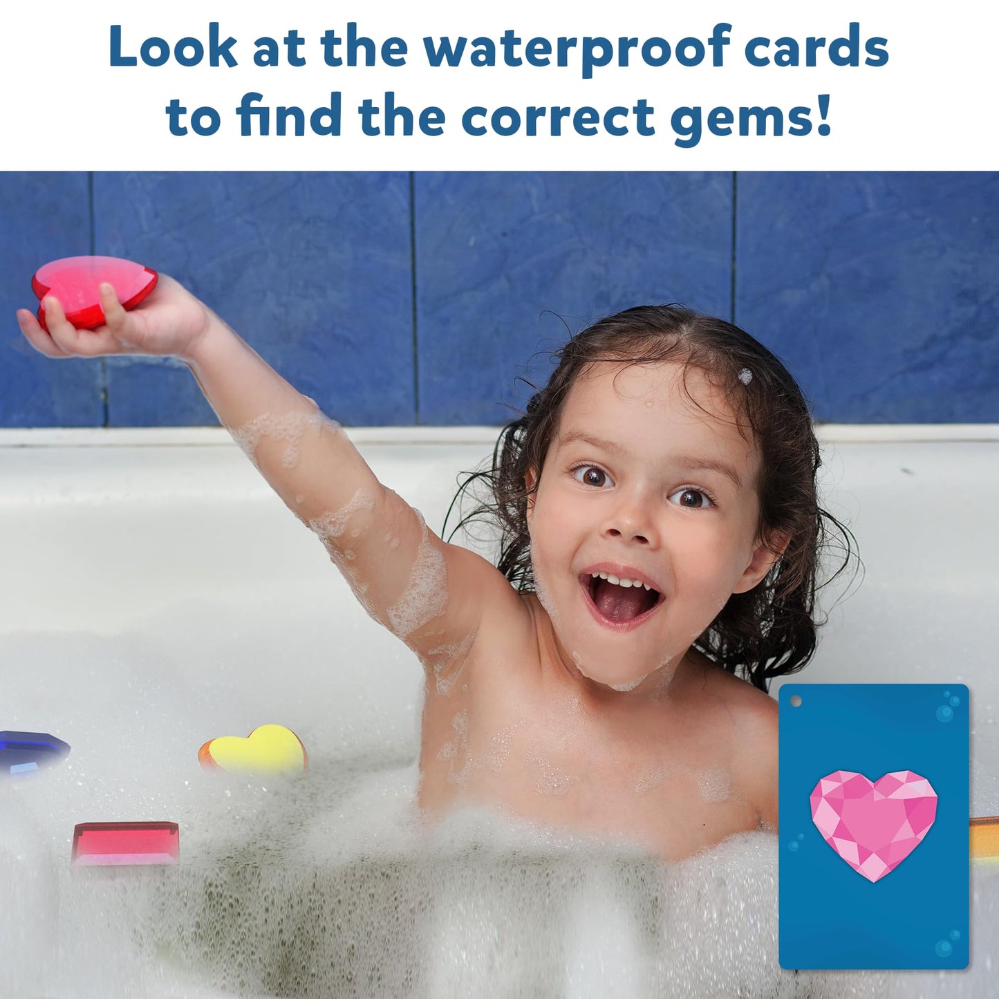 Skillmatics Seek & Splash Bath Toys - Search And Find Gem Game, Bathtub, Baby Pool & Summer Toys For Toddlers, Kids, Preschoolers, Waterproof Cards, Gifts For Boys & Girls Ages 3, 4, 5, 6
