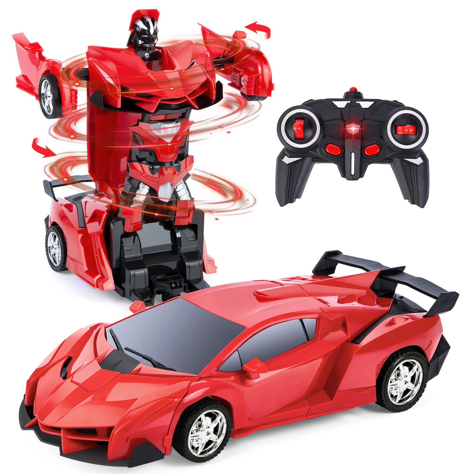 Refasy RC Cars for Boys Age 4-7,Remote Control Transformation Car Robot Toys for Child Electric Deformation Car Vehicle Toys for