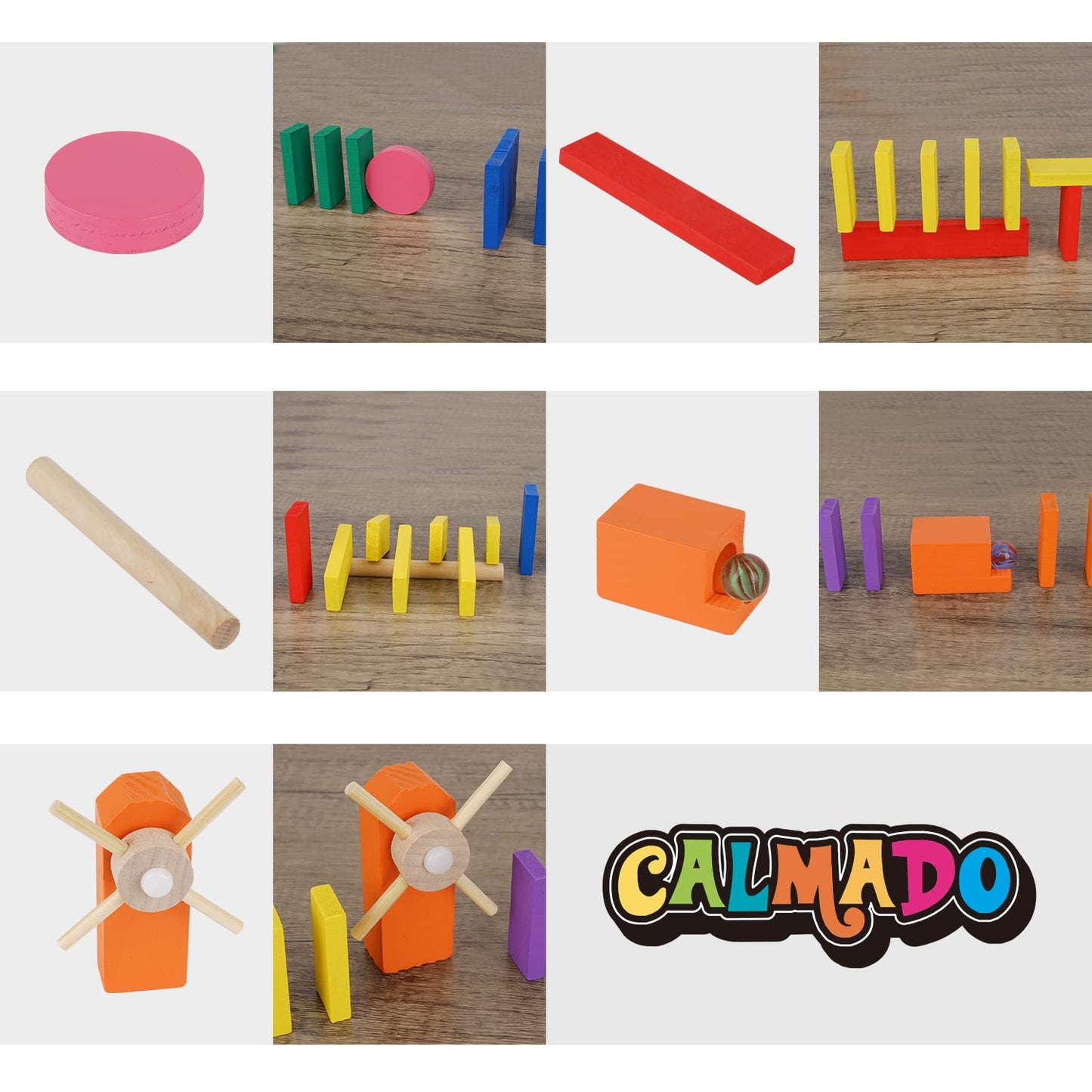 Calmado - 1000 Pcs Wooden Dominos For Kids - Domino Toys For Outdoor Or Indoor Game, Dominos For Kids Ages 4-12 Including Bag, I