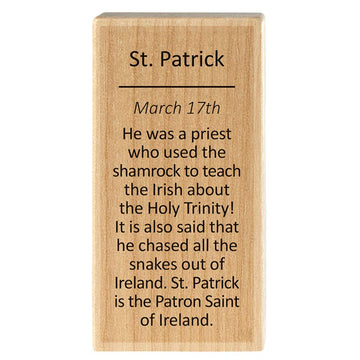 Autom St Patrick Miniature Saints Block, 2 3/4 Inches