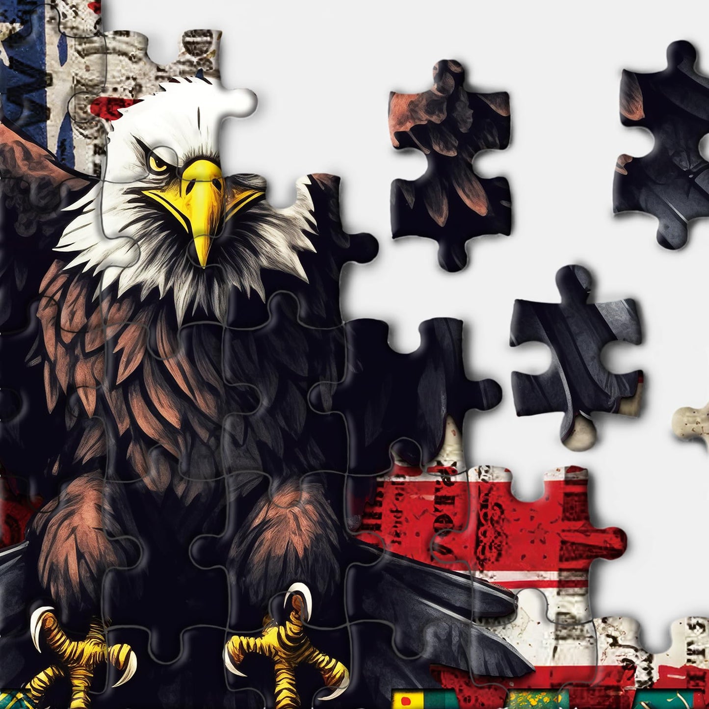 United States Flag Eagle Puzzles For Adults 1000 Piece, Usa Patriotic Faith Jigsaw Puzzle, Inspirational Country Bird Puzzle