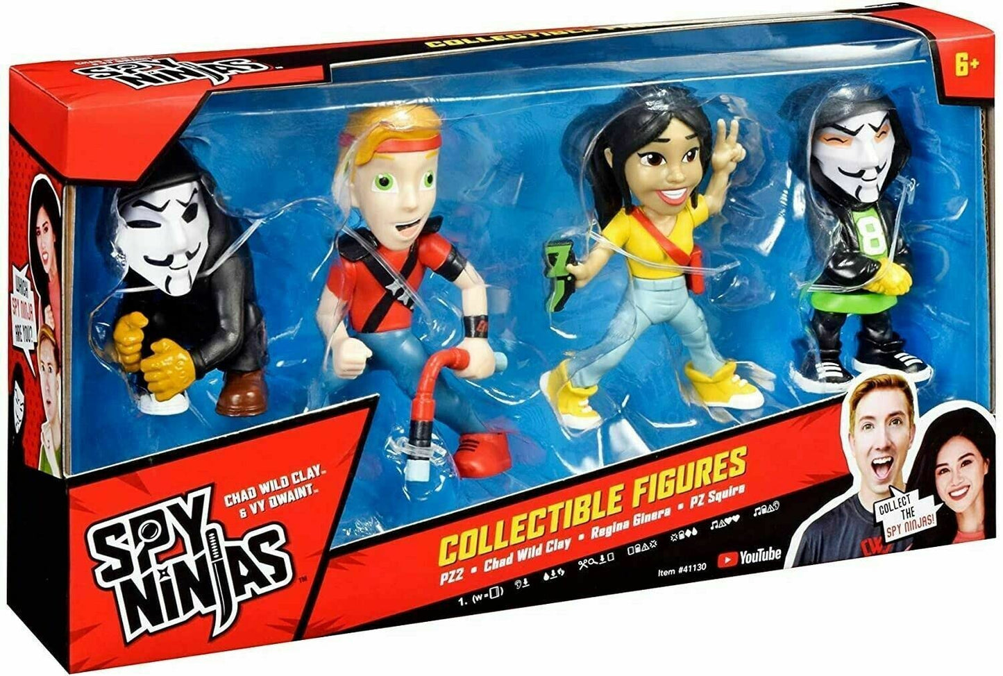 Spy Ninjas Collectible Figure 4-Pack With Chad, Multicolor, (41130)