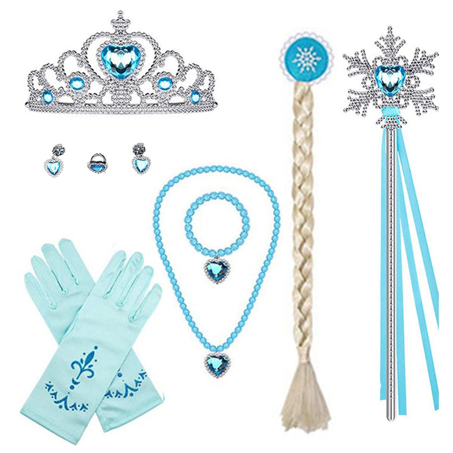 Princess Costumes For Girls Dress Up Clothes For Little Girls Toddler Costume With Accessories Crown Christmas Birthday Party (110 3-4 Years)