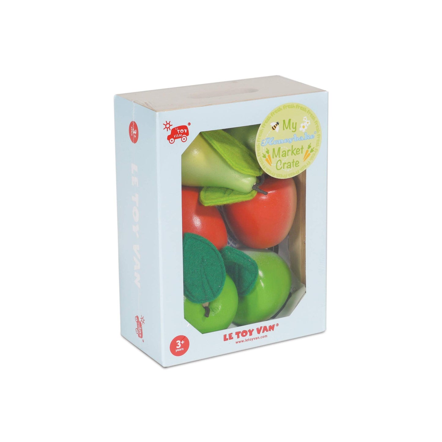Le Toy Van - Wooden Honeybee Market Apples & Pears Crate | Perfect for Supermarket, Food Shop or Cafe Pretend Play | Great As A