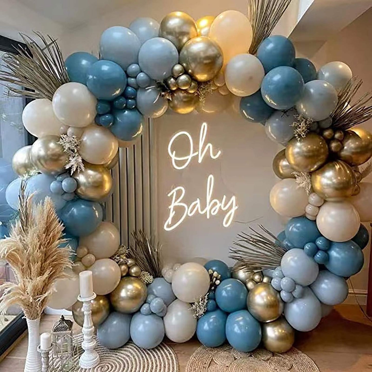 Kalor 12 Inch Retro Peacock Blue Balloons, 50 Pcs Latex Helium Balloons For Kid'S Birthday Party, Baby Shower, Wedding, Graduate Party Decorations