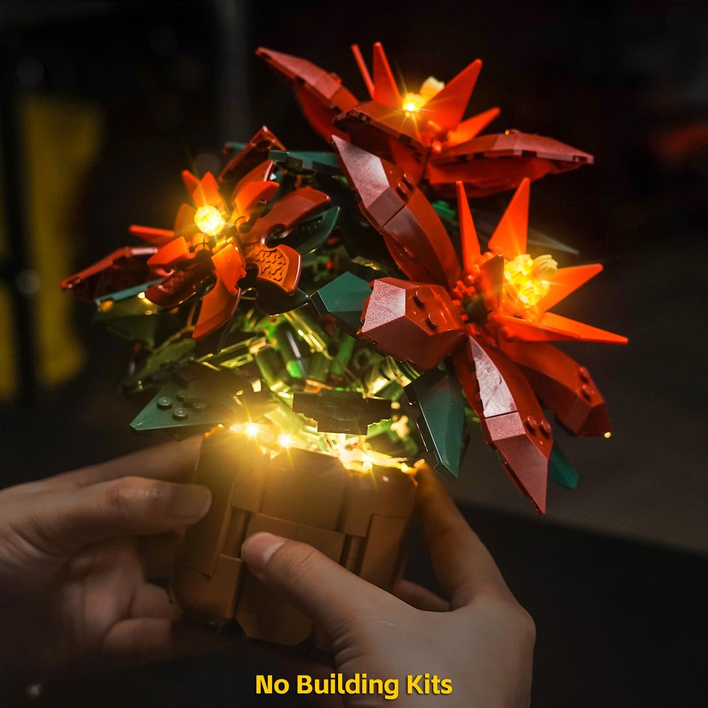 Brickbling Light Only, Compatible With Lego Icons Poinsettia Flower Décor, Led Lighting Compatible With Lego 10370 - Light Kit Only, Not Come With Model