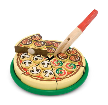 Melissa & Doug Pizza Party Wooden Play Food Set With 54 Toppings