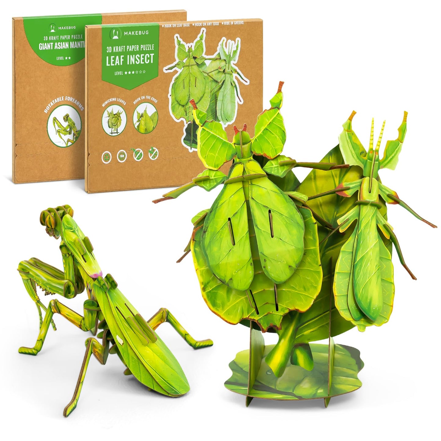 Makebug Stem Toys Eco-Friendly 3D Paper Puzzles, Educational Toys For 7+ Year Old, Preschool Toys For Birthday, Christmas, Holid