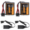 VICMILE 7.4V 1200mah Li-ion Battery 2S 15C RC Boat Batteries R208 R308 Battery Fit for High Speed Remote Control Boats 2Pack wit