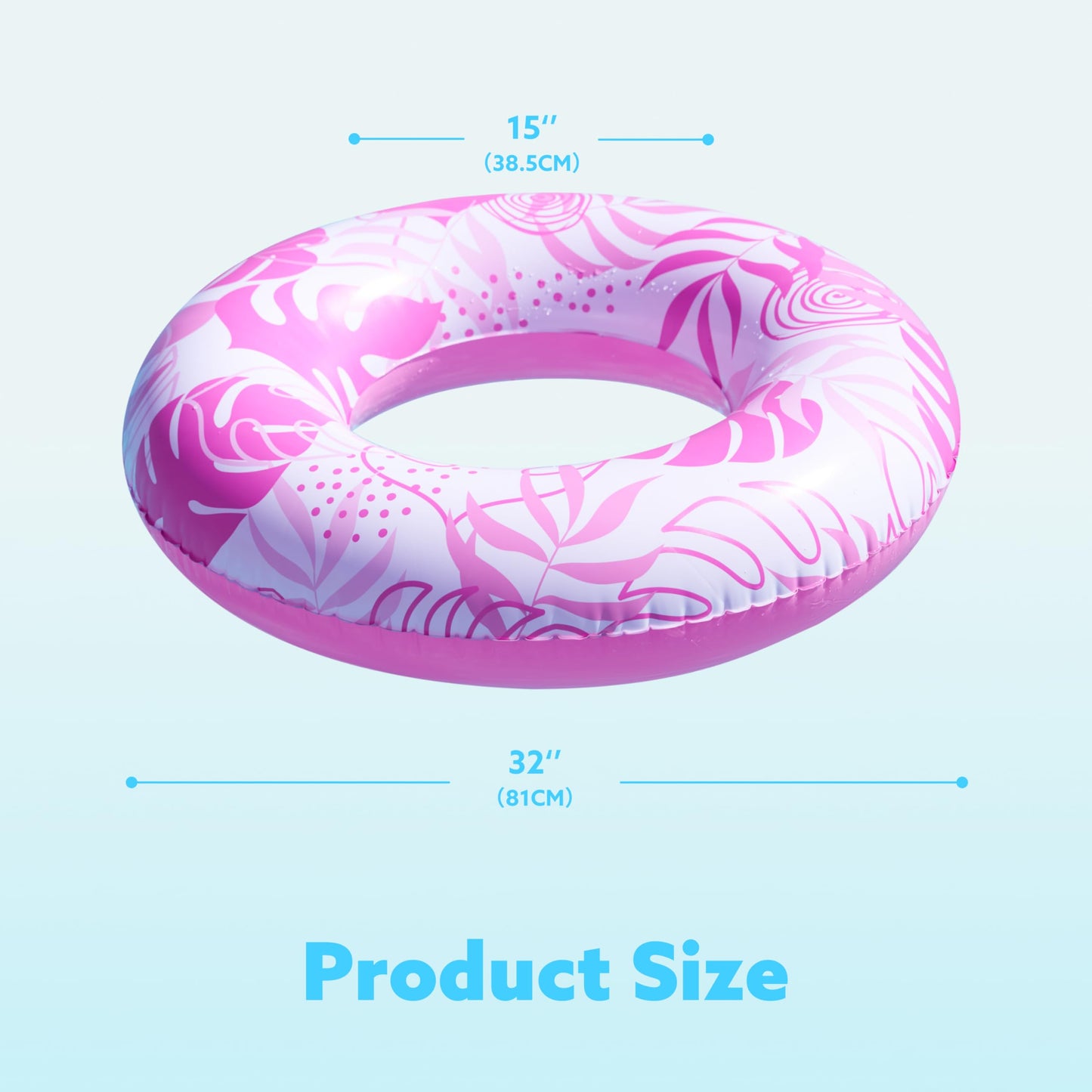 Joyin 3 Pack Pool Floats, Pool Tube For Kids Swim Rings Inflatable Tubes, Tropical Leaves Floatie Ring Water Toys For Swimming,