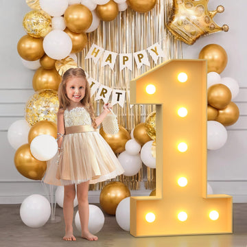 Imprsv 3Ft Marquee Light Up Numbers, Mosaic Numbers For Balloons, Number 1 Balloon Frame, Marquee Light Up Letters,1St Birthday