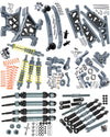 Rcmyou Upgrades Part For 1/10 Slash 4X4 Vxl,Alloy Suspension Arm,Shock Absorber,Caster Block,Steering Blocks,Stub Axle Carriers,