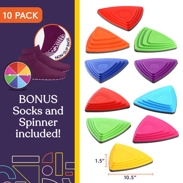 Special Supplies 10 Stepping Stones For Kids Indoor And Outdoor Balance Blocks Promote Coordination, Balance Strength Child Safe