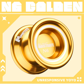 Magicyoyo Unresponsive Yoyo N6 Professional Alloy Yoyo Non-Responsive Yoyo With Yoyo Holster + 12 Strings+ Yoyo Glove Gift (Golden)