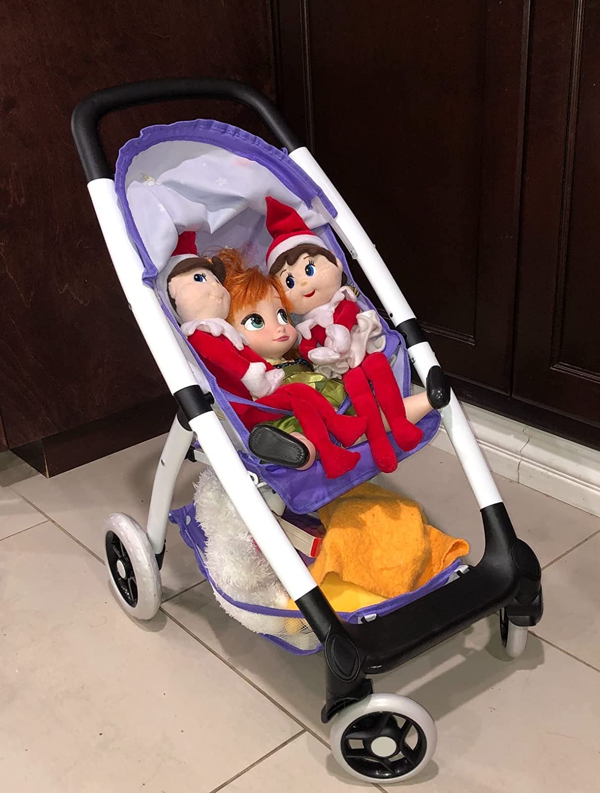 Baby Doll Stroller for 18 inches American Girl Dolls with Multi Function. (DA422-PURPLE)