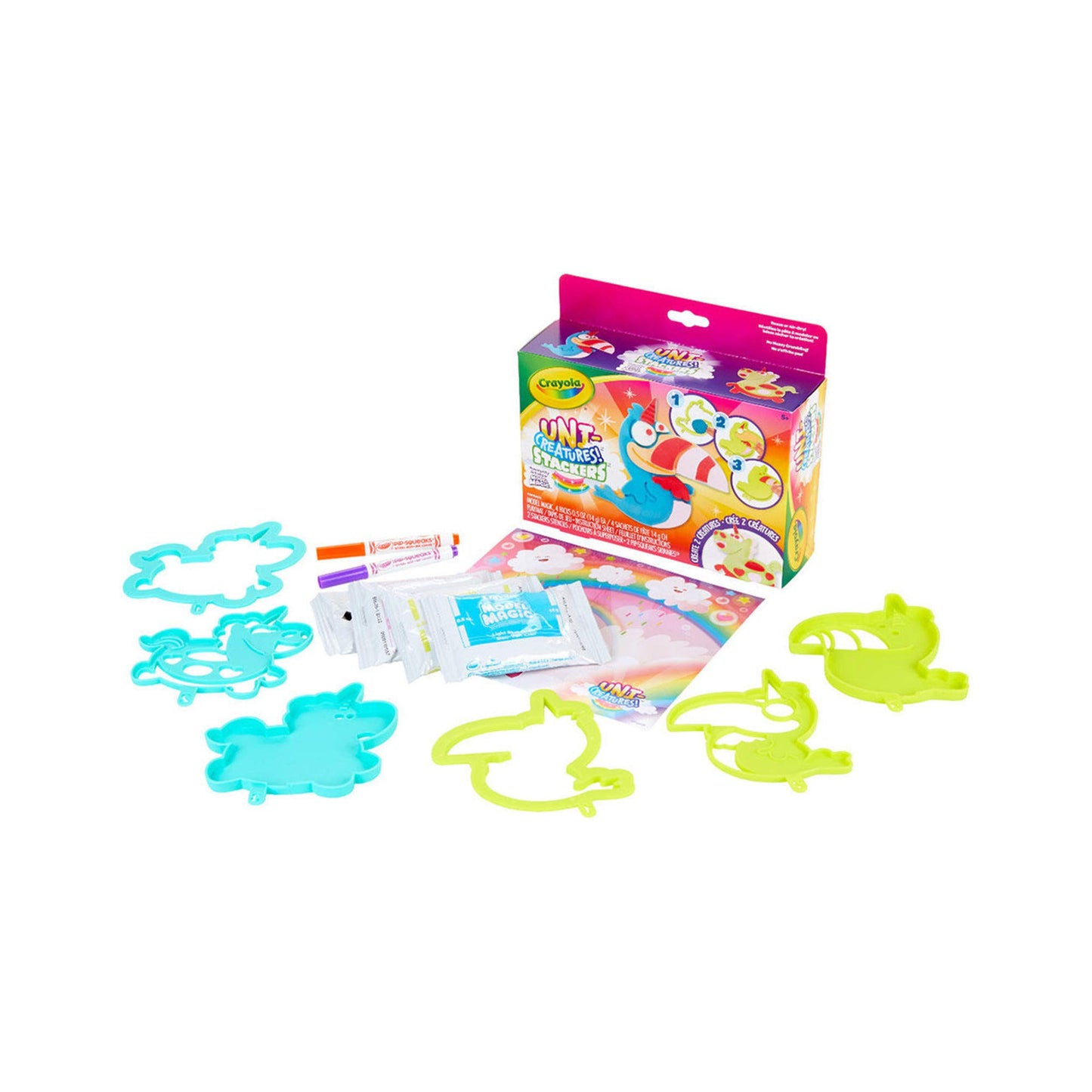 Crayola Uni-Creatures Model Magic Stackers, Unicorn Craft Kit, Gift for Kids, Ages 5, 6, 7, 8