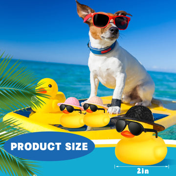 Chivao 12 Pcs Mini Rubber Ducks With Sunglasses/ Glasses And Hats/ Necklace, Cruise Rubber Ducks In Bulk Valentine'S Day Gift Small Duck Bathtub Toy For Hiding Party Favor(Yellow, Adorable Style)