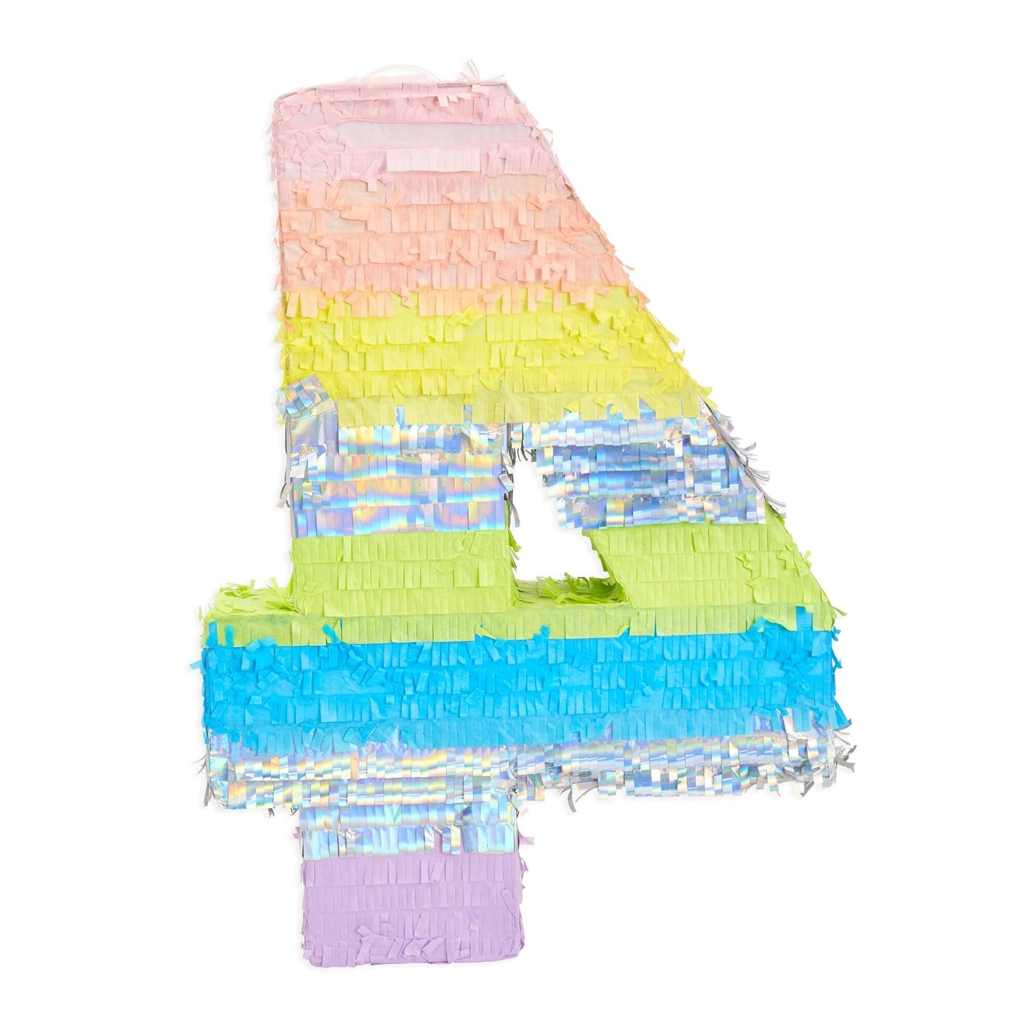 Blue Panda Large Number 4 Pinata For 4Th Birthday Party Decorations, Rainbow Pastel (21 X 15 X 4 In)