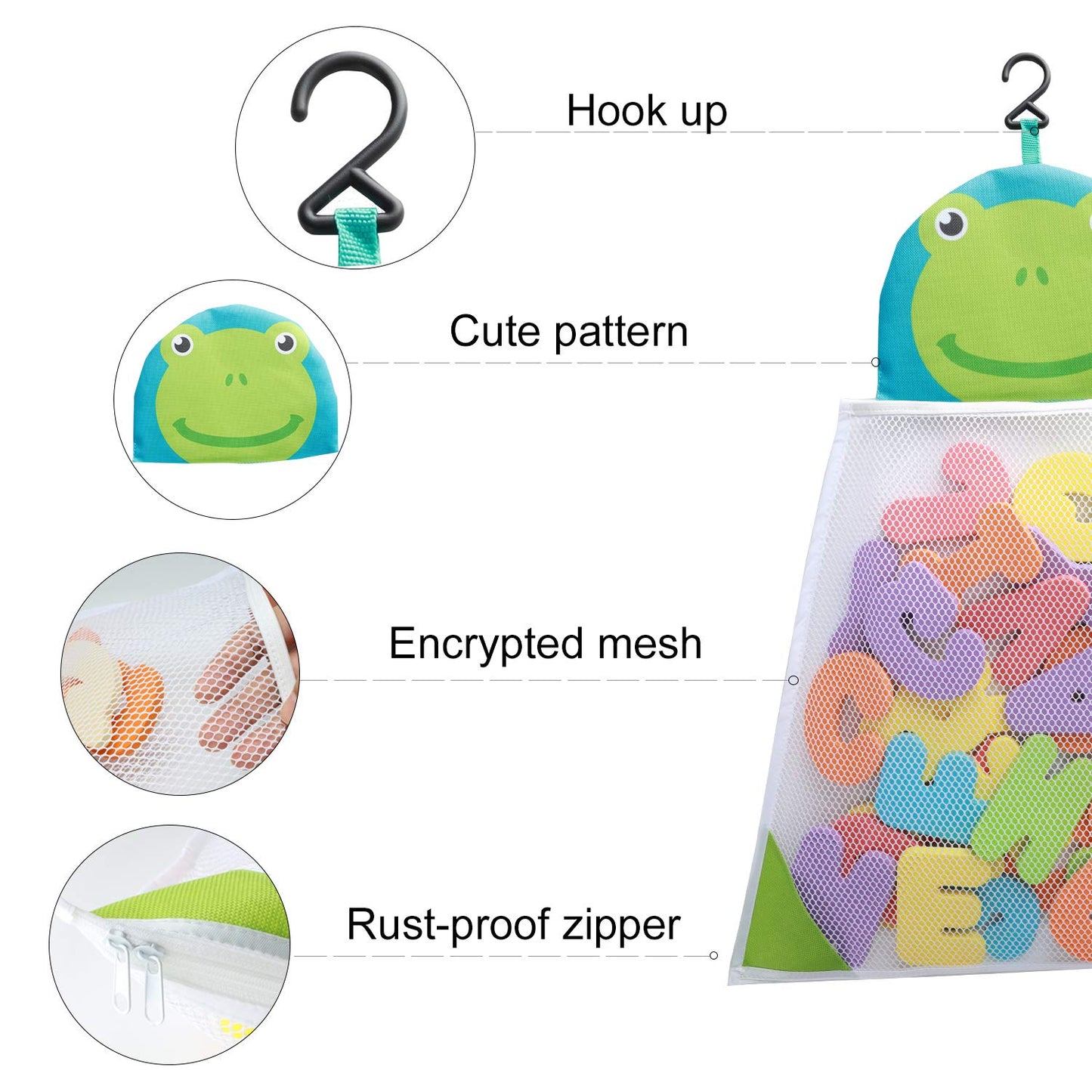 Bath Toys Organizer + 36 Soft Foam Abc 123 Letters & Numbers Bathroom Alphabet Baby Toys For Early Learning Foam Letters And Qui