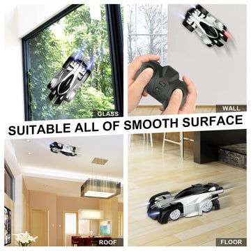 EpochAir Wall Climbing Remote Control Car Dual Mode 360deg Rotating RC Stunt Cars with Headlight Rechargeable Toys for Boys Girl