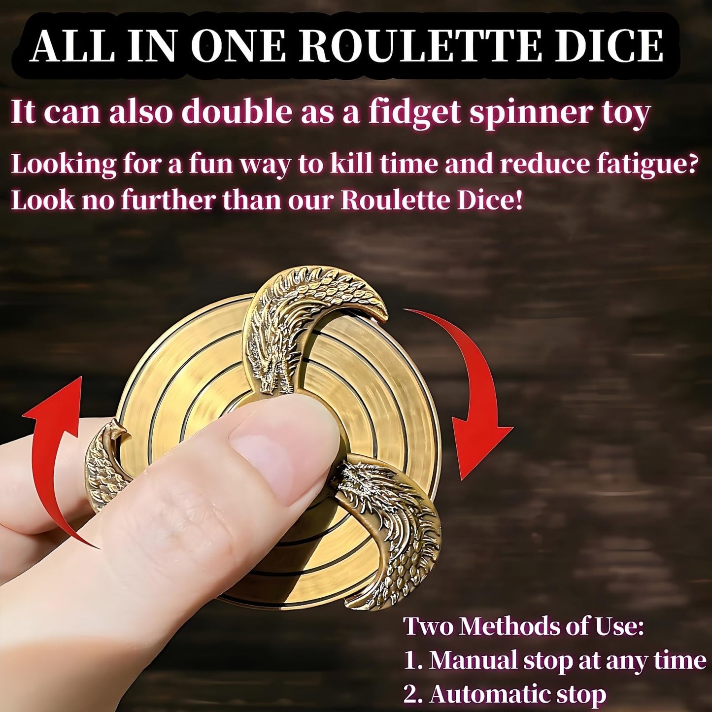 D&D Themed Fidget Spinner, dice Spinner, D4,D6, D8, D10, D12,D20,D% 7-in-1 Metal dice, Perfect for D&D Dungeons and Dragons, RPG