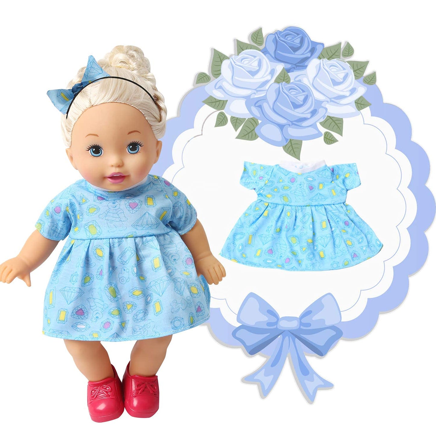 Na Bobo Clothes Set Of 6 For 12-14-16 Inch Alive Lovely Baby Doll Clothes Dress Outfits Costumes Dolly Pretty Doll Cloth Handmad