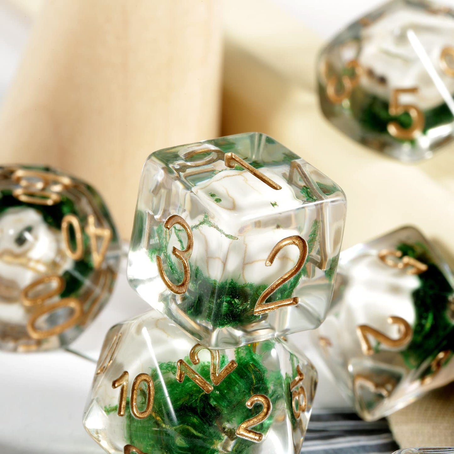 Skull DND Dice, DNDND 7PCS Resin Dice Set with Velvet Pouch for Dungeons and Dragons D&D Role Playing Games and Tabletop Games (