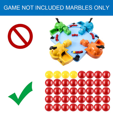 Gejoy 42 Pieces Game Replacement Marbles 2 Sets Game Replacement Balls Compatible With Hungry Hungry Hippos, 38 Red And 4 Yellow
